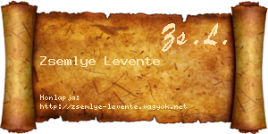 Zsemlye Levente névjegykártya